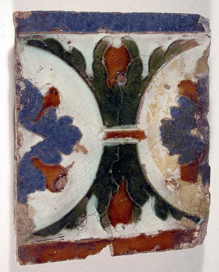 24 wall tiles, Tin-glazed earthenware, Spanish, Seville