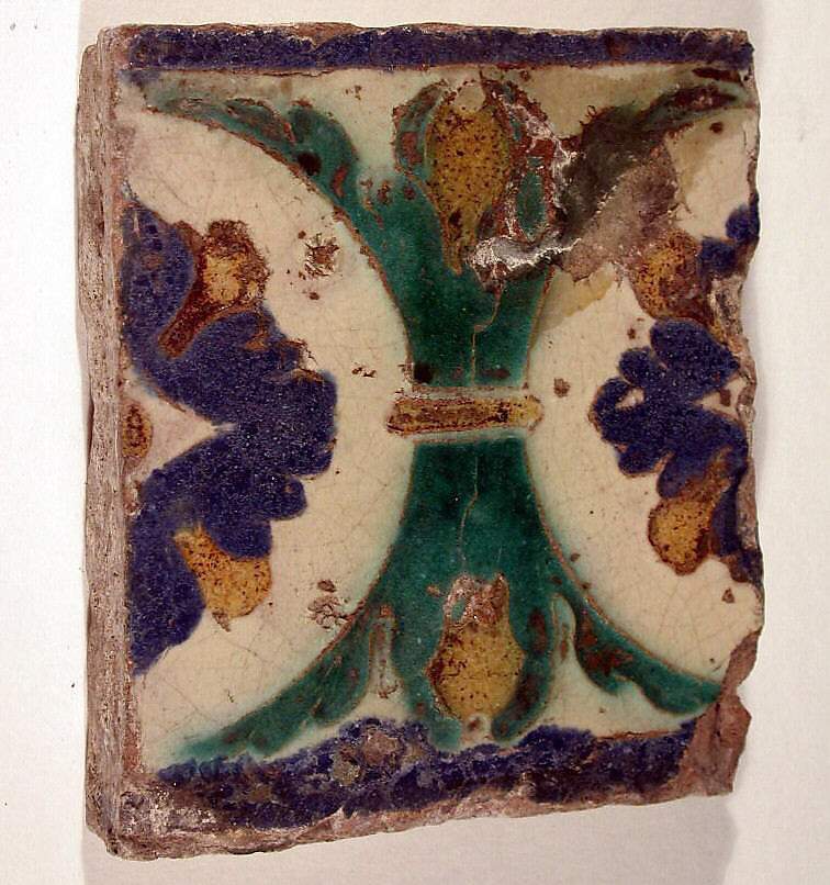 24 wall tiles, Tin-glazed earthenware, Spanish, Seville