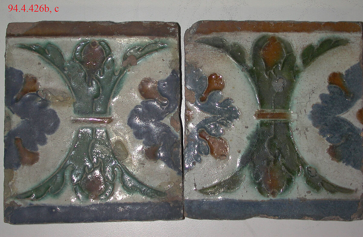 Wall tiles, Tin-glazed earthenware, Spanish, Seville 