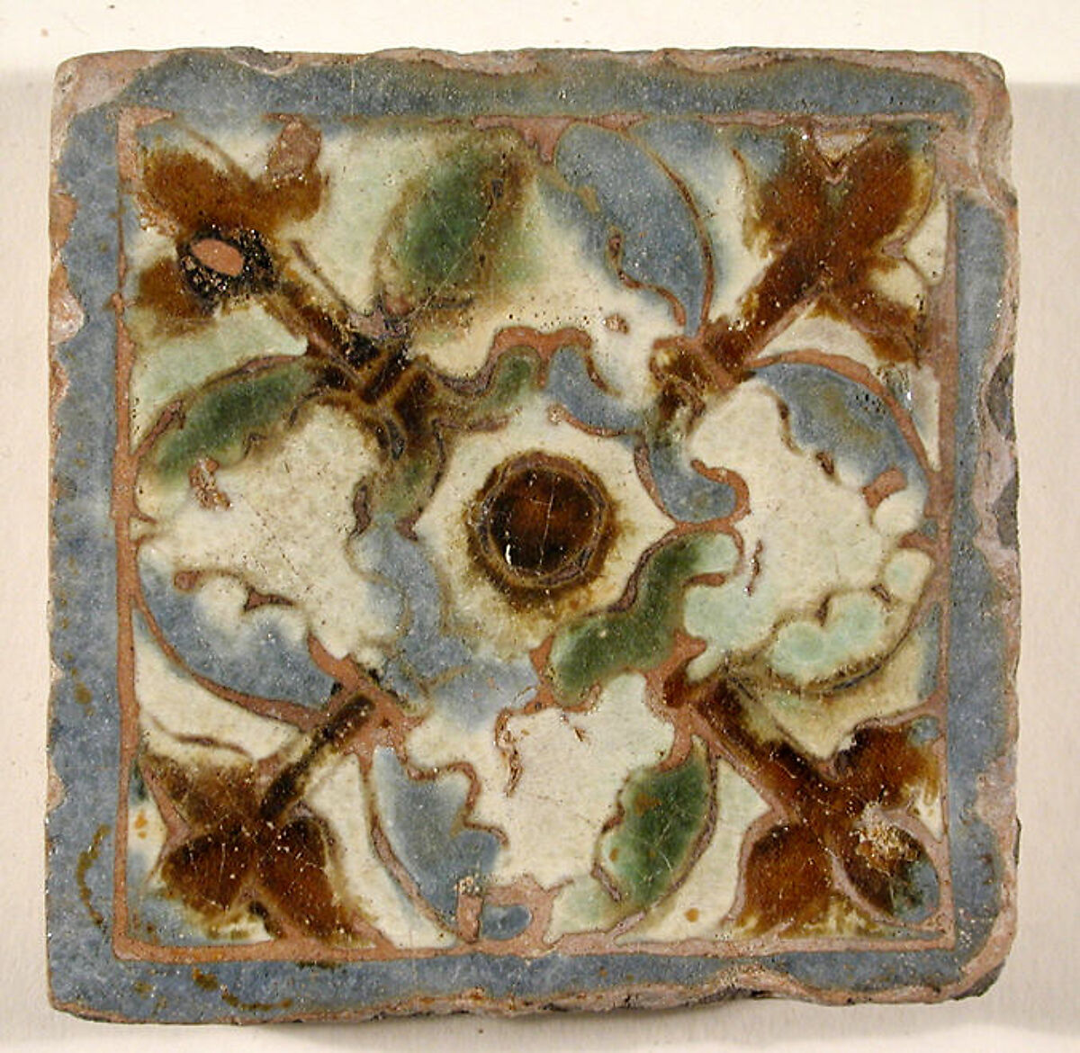 Pavement tiles, Tin-glazed earthenware, Spanish, Seville 