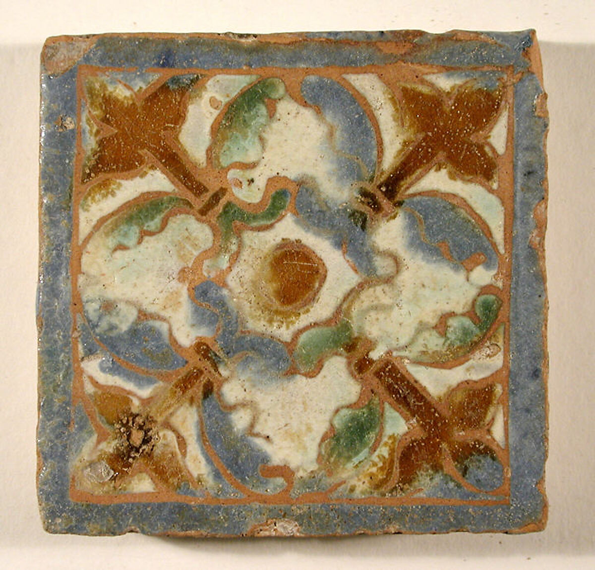 Pavement tiles, Tin-glazed earthenware, Spanish, Seville 