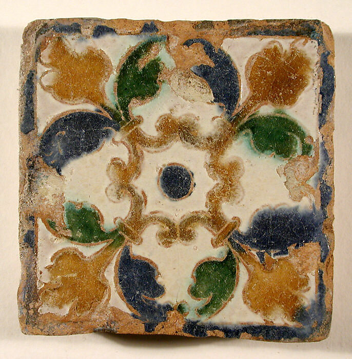 Pavement tiles, Tin-glazed earthenware, Spanish, Seville 