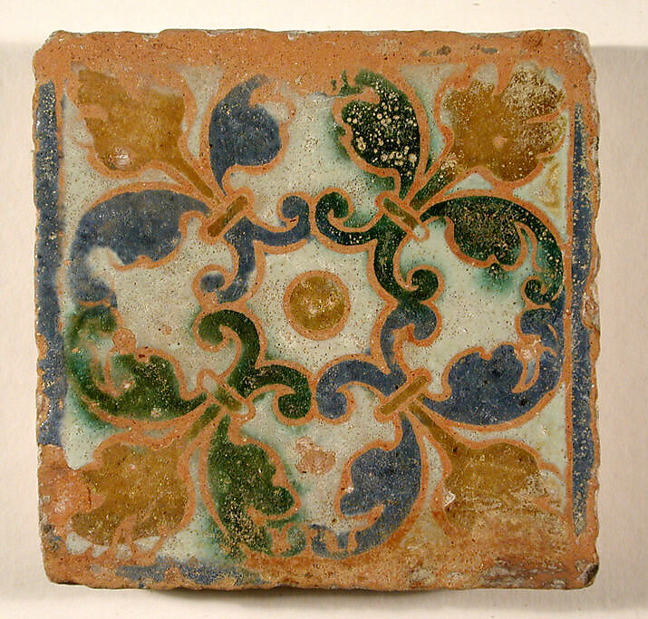 Pavement tiles, Tin-glazed earthenware, Spanish, Seville
