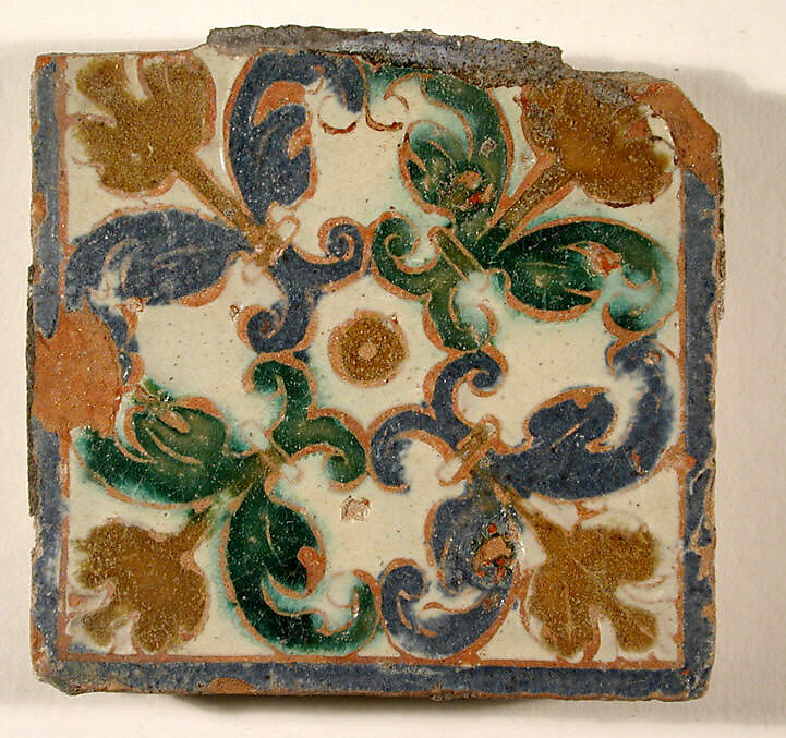 Pavement tiles, Tin-glazed earthenware, Spanish, Seville