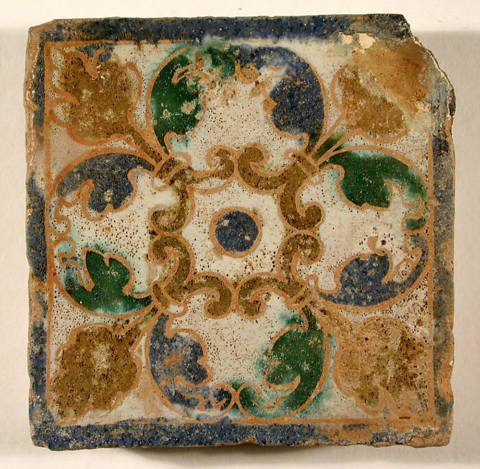 Pavement tiles, Tin-glazed earthenware, Spanish, Seville