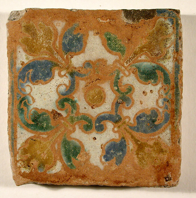 Pavement tiles, Tin-glazed earthenware, Spanish, Seville