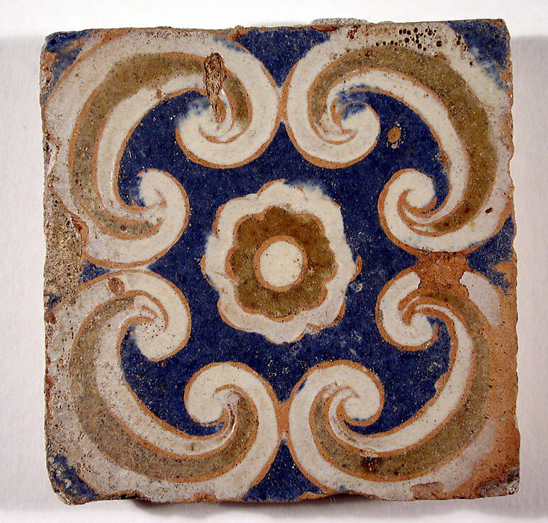 Pavement tiles, Tin-glazed earthenware, Spanish, Seville