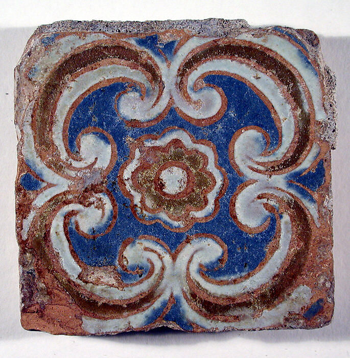 Pavement tiles, Tin-glazed earthenware, Spanish, Seville