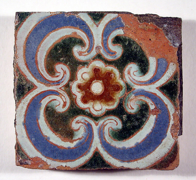 Pavement tiles, Tin-glazed earthenware, Spanish, Seville