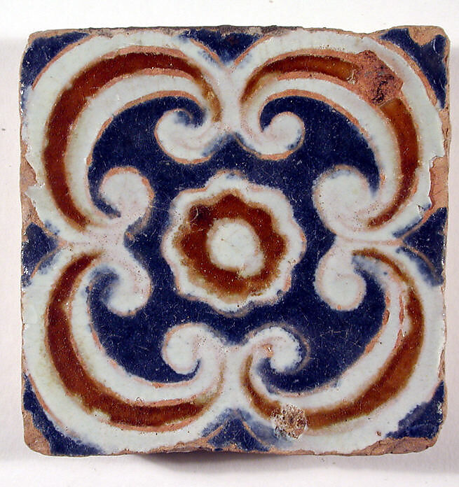 Pavement tiles, Tin-glazed earthenware, Spanish, Seville 