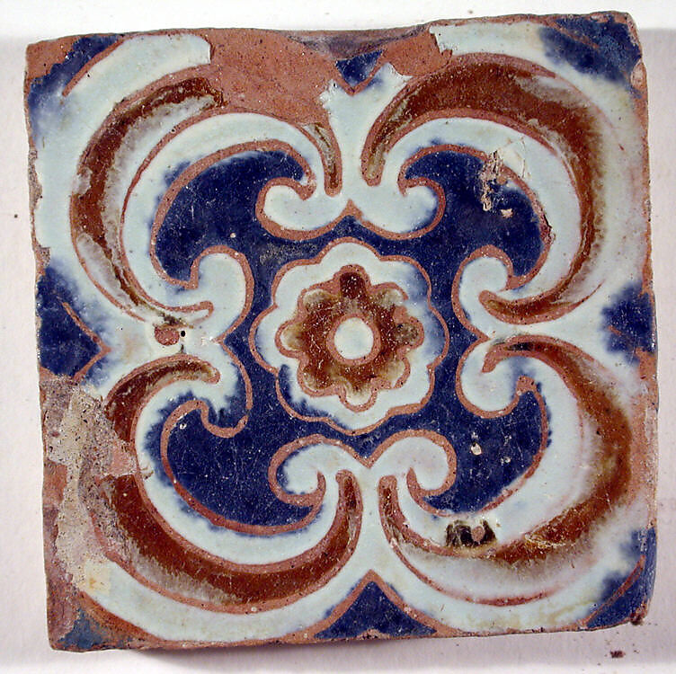 Pavement tiles, Tin-glazed earthenware, Spanish, Seville