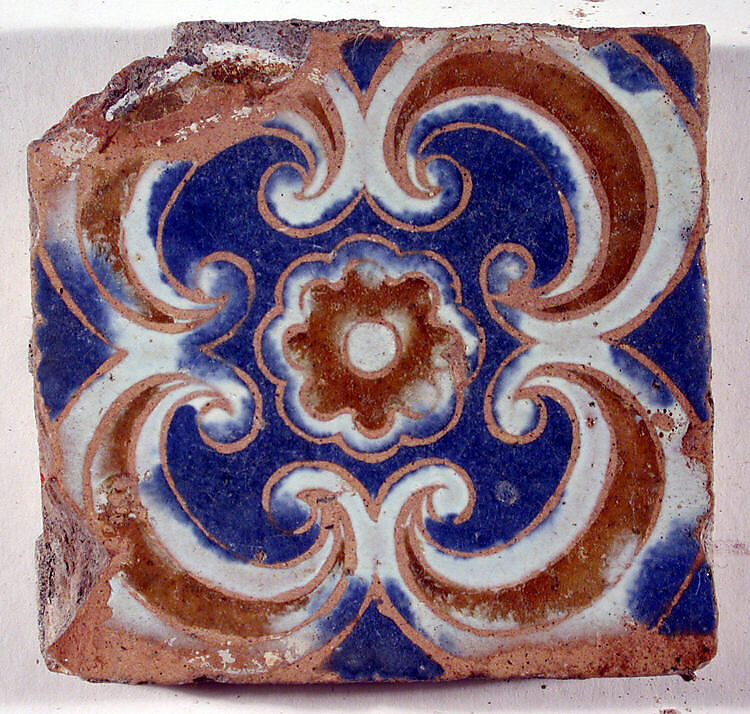 Pavement tiles, Tin-glazed earthenware, Spanish, Seville