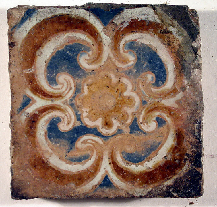 Pavement tiles, Tin-glazed earthenware, Spanish, Seville