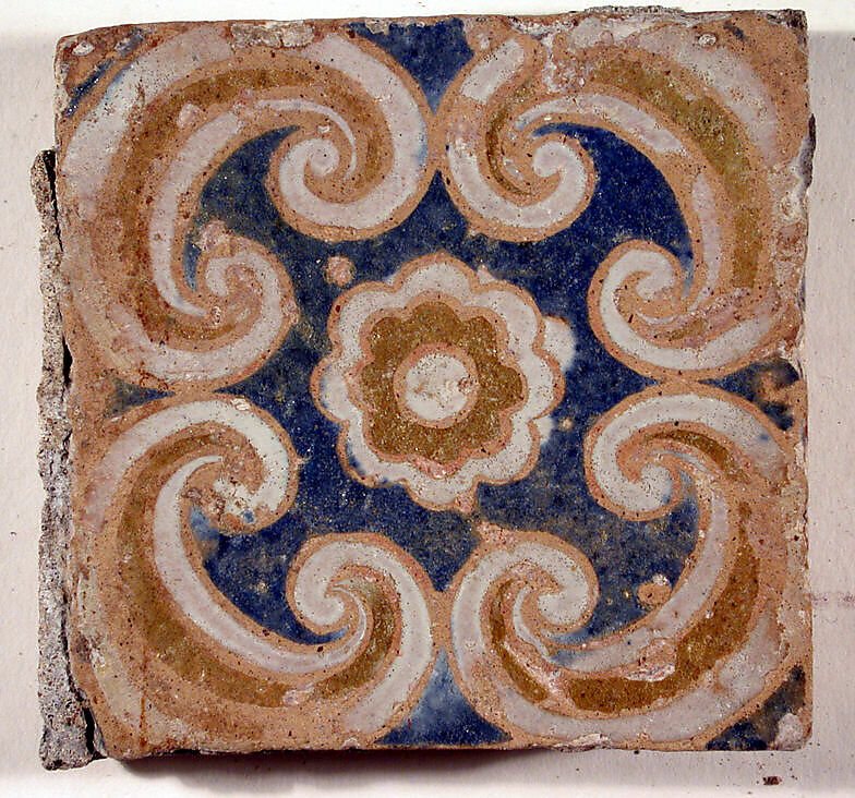 Pavement tiles, Tin-glazed earthenware, Spanish, Seville