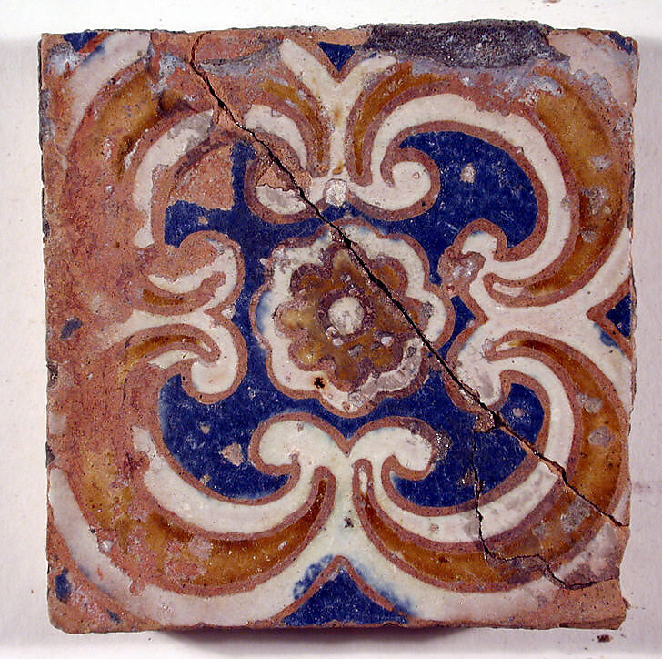 Pavement tiles, Tin-glazed earthenware, Spanish, Seville