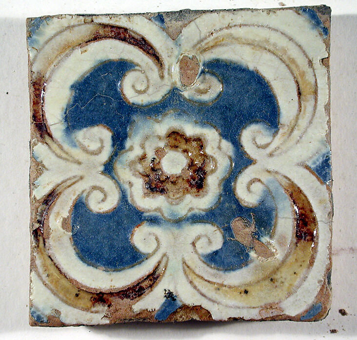 Pavement tiles, Tin-glazed earthenware, Spanish, Seville