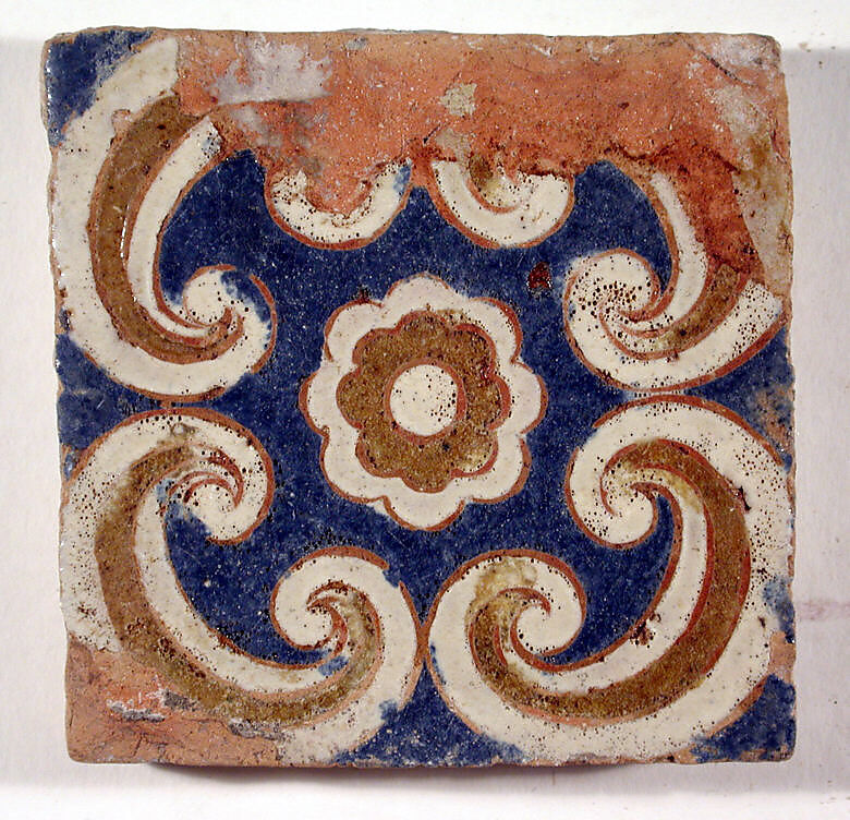 Pavement tiles, Tin-glazed earthenware, Spanish, Seville