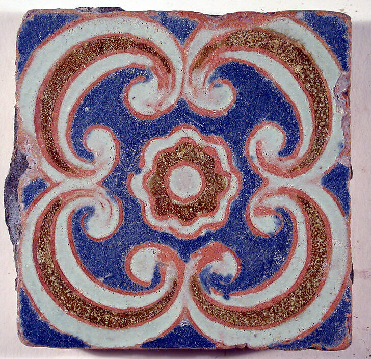 Pavement tiles, Tin-glazed earthenware, Spanish, Seville 