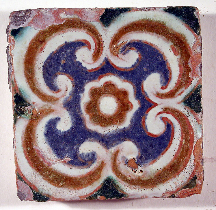 Pavement tiles, Tin-glazed earthenware, Spanish, Seville