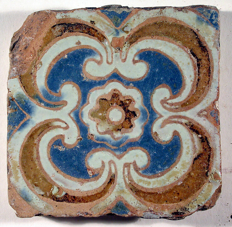 Pavement tiles, Tin-glazed earthenware, Spanish, Seville