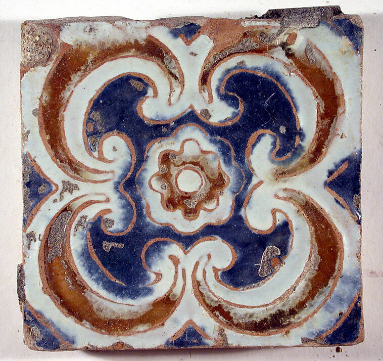 Pavement tiles, Tin-glazed earthenware, Spanish, Seville