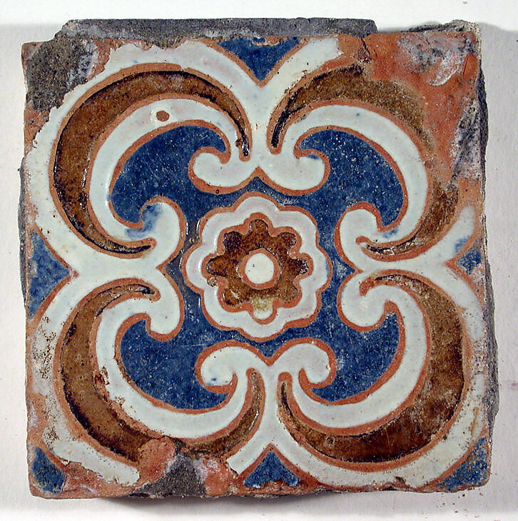 Pavement tiles, Tin-glazed earthenware, Spanish, Seville