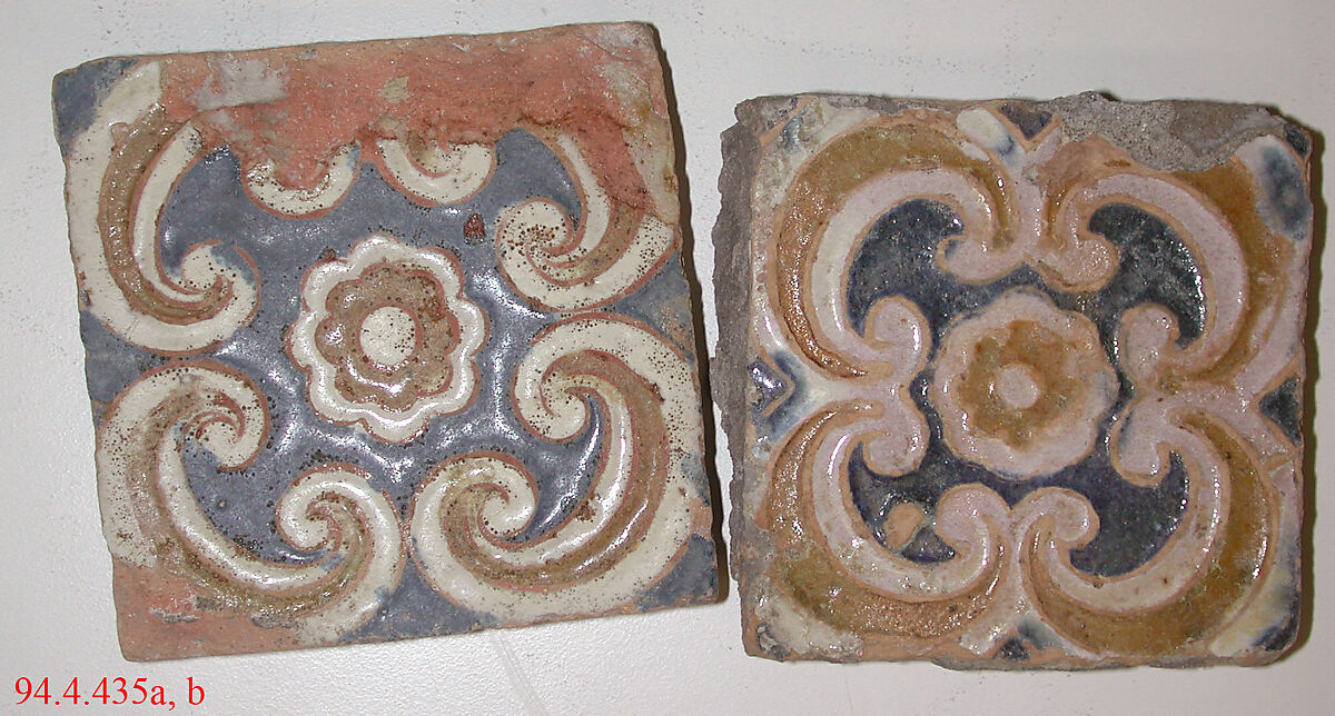 Pavement tiles, Tin-glazed earthenware, Spanish, Seville