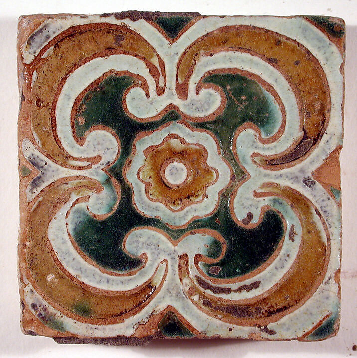 Pavement tiles, Tin-glazed earthenware, Spanish, Seville 