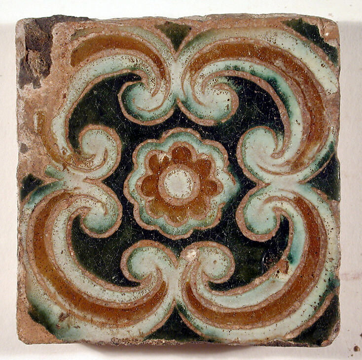 Pavement tiles, Tin-glazed earthenware, Spanish, Seville