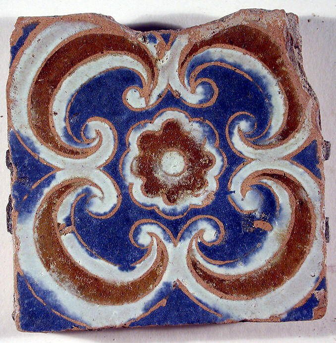 Pavement tiles, Tin-glazed earthenware, Spanish, Seville