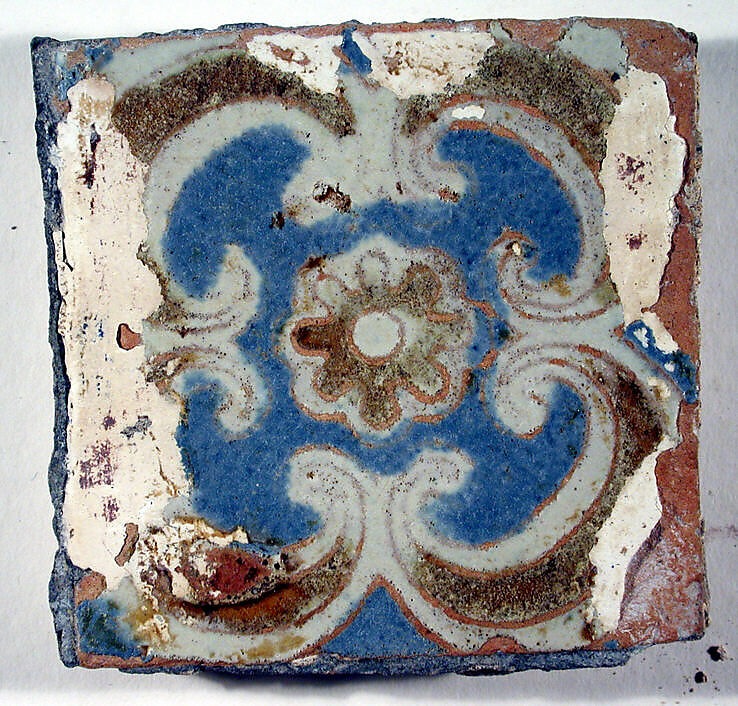 Pavement tiles, Tin-glazed earthenware, Spanish, Seville