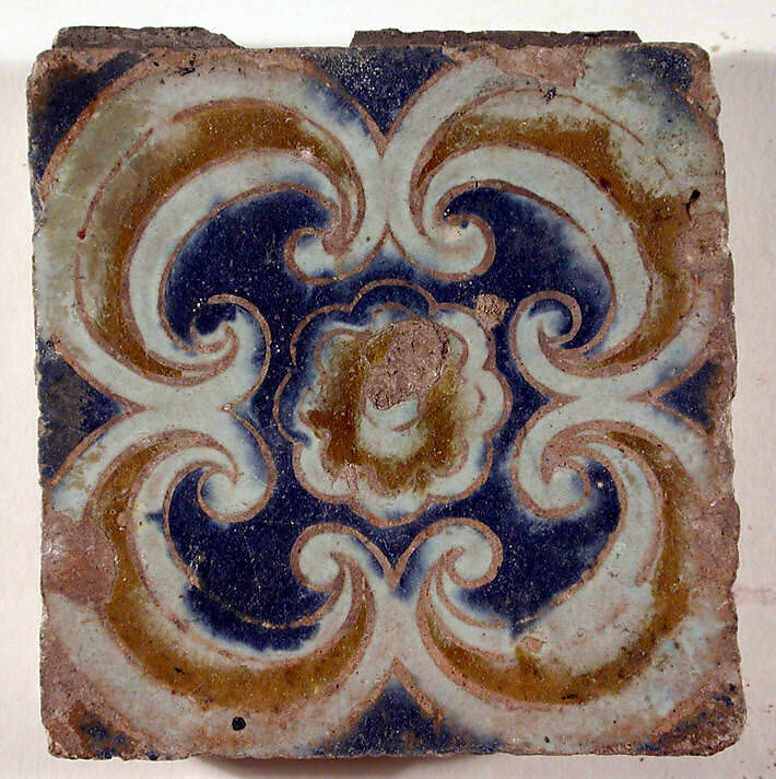Pavement tiles, Tin-glazed earthenware, Spanish, Seville