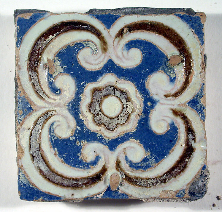 Pavement tiles, Tin-glazed earthenware, Spanish, Seville
