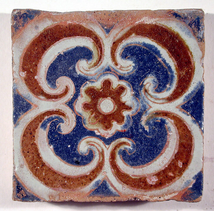 Pavement tiles, Tin-glazed earthenware, Spanish, Seville