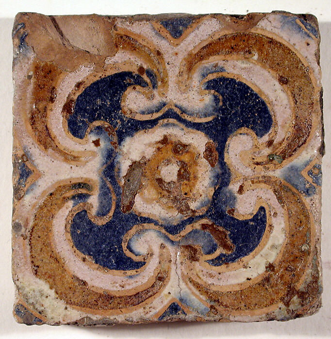 Pavement tiles, Tin-glazed earthenware, Spanish, Seville