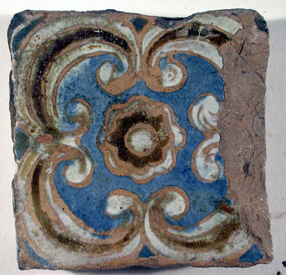 Pavement tiles, Tin-glazed earthenware, Spanish, Seville