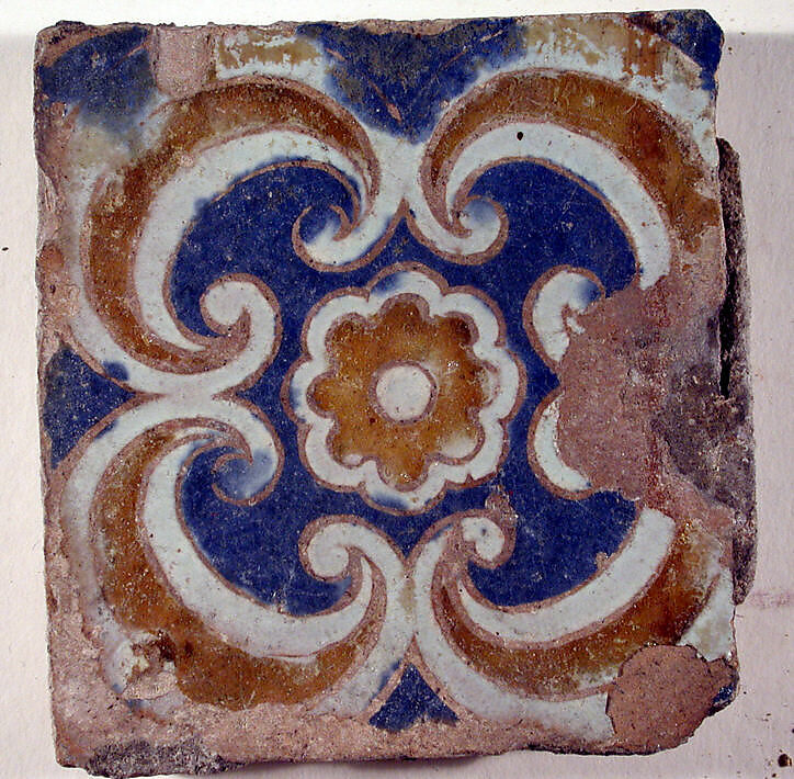Pavement tiles, Tin-glazed earthenware, Spanish, Seville