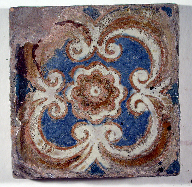 Pavement tiles, Tin-glazed earthenware, Spanish, Seville