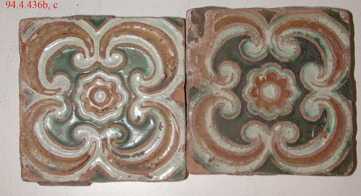 Pavement tiles, Tin-glazed earthenware, Spanish, Seville