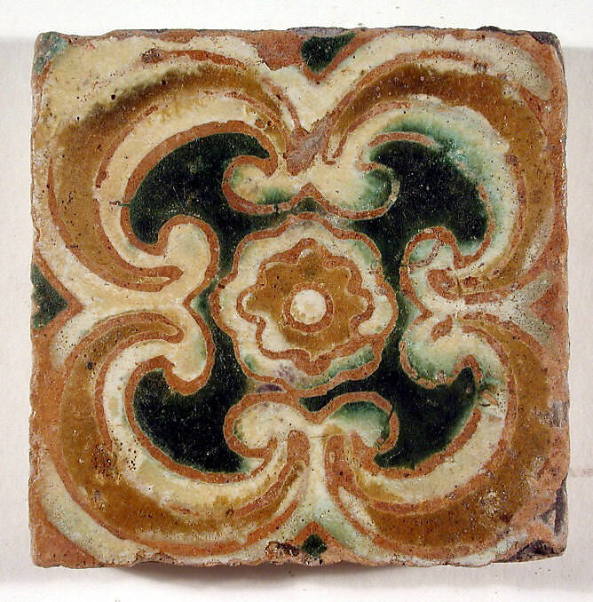 Pavement tiles, .20Tin-glazed earthenware, Spanish, Seville