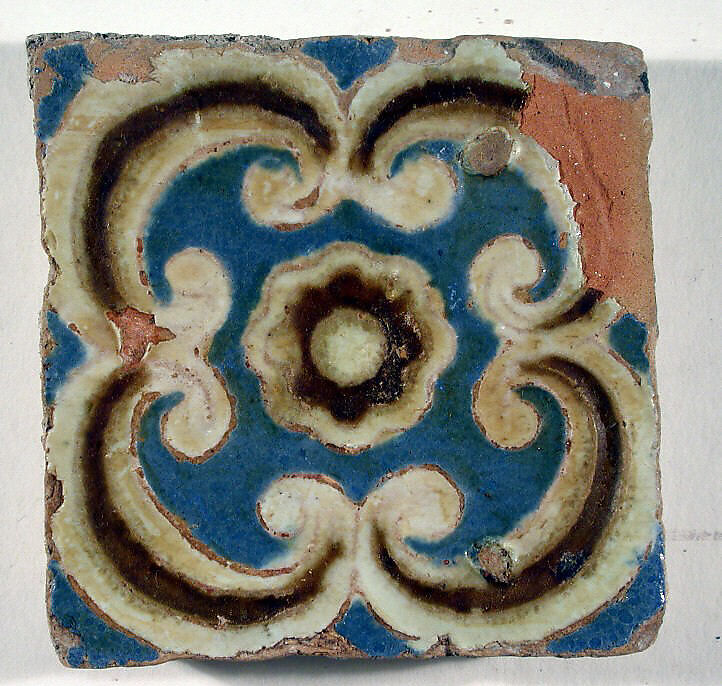Pavement tiles, .20Tin-glazed earthenware, Spanish, Seville