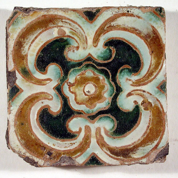 Pavement tiles, .20Tin-glazed earthenware, Spanish, Seville