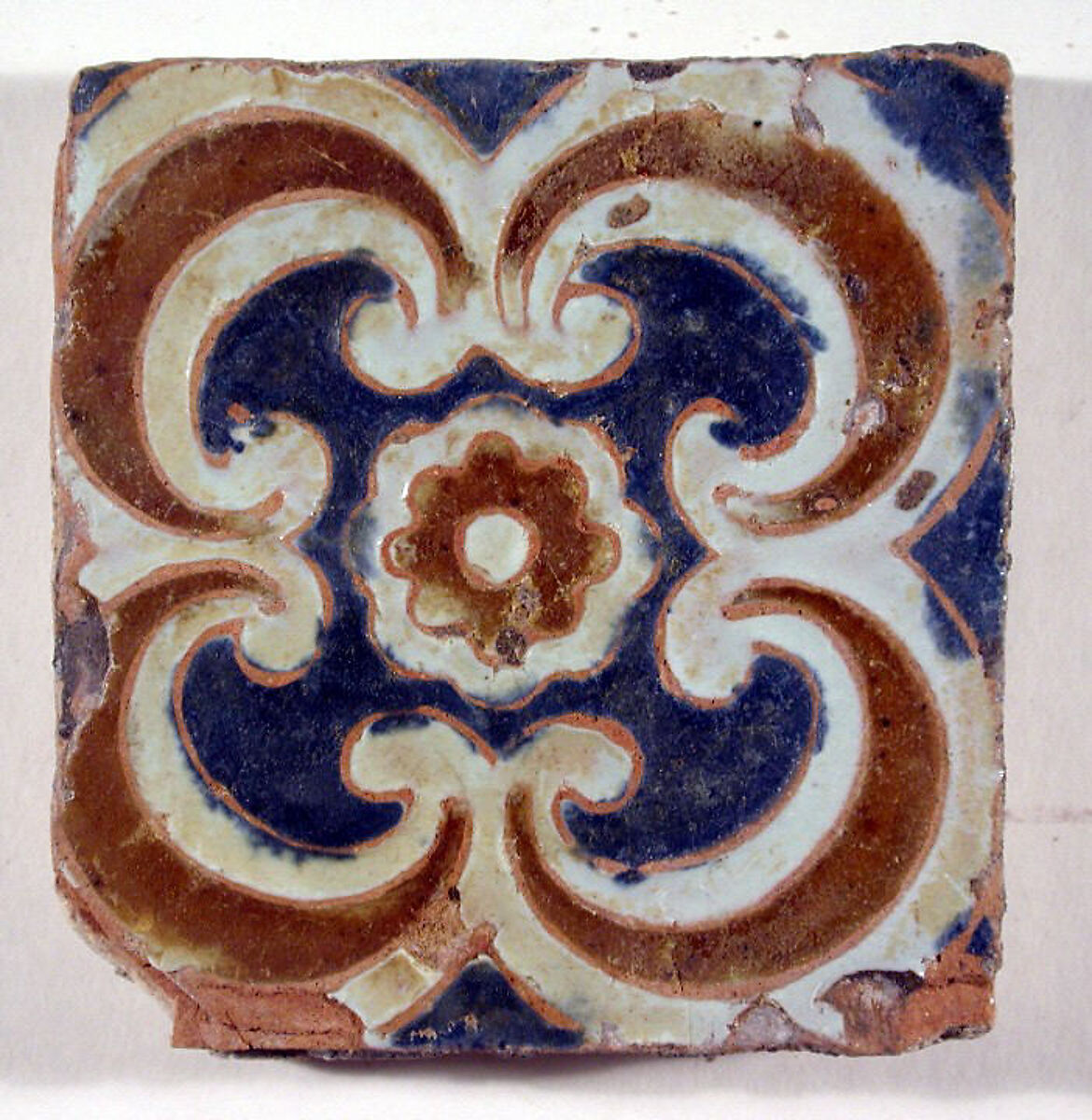 Pavement tiles, .20Tin-glazed earthenware, Spanish, Seville