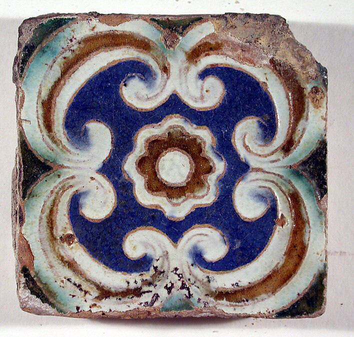 Pavement tiles, .20Tin-glazed earthenware, Spanish, Seville