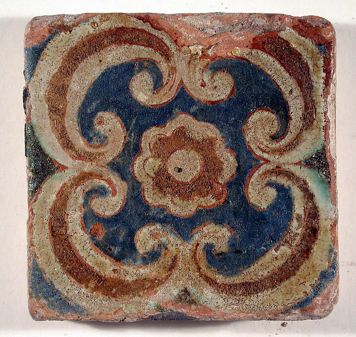 Pavement tiles, .20Tin-glazed earthenware, Spanish, Seville