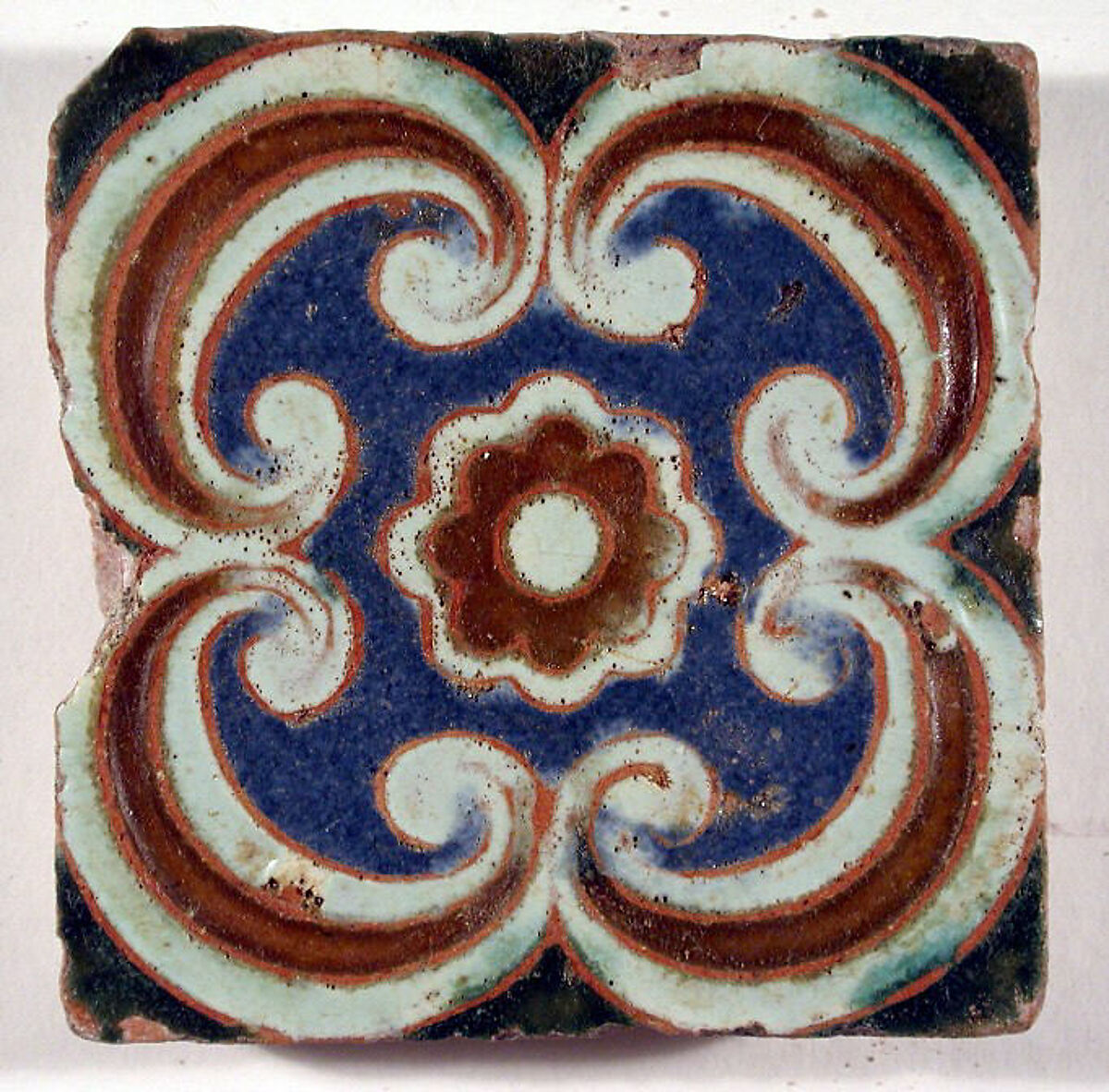 Pavement tiles, .20Tin-glazed earthenware, Spanish, Seville