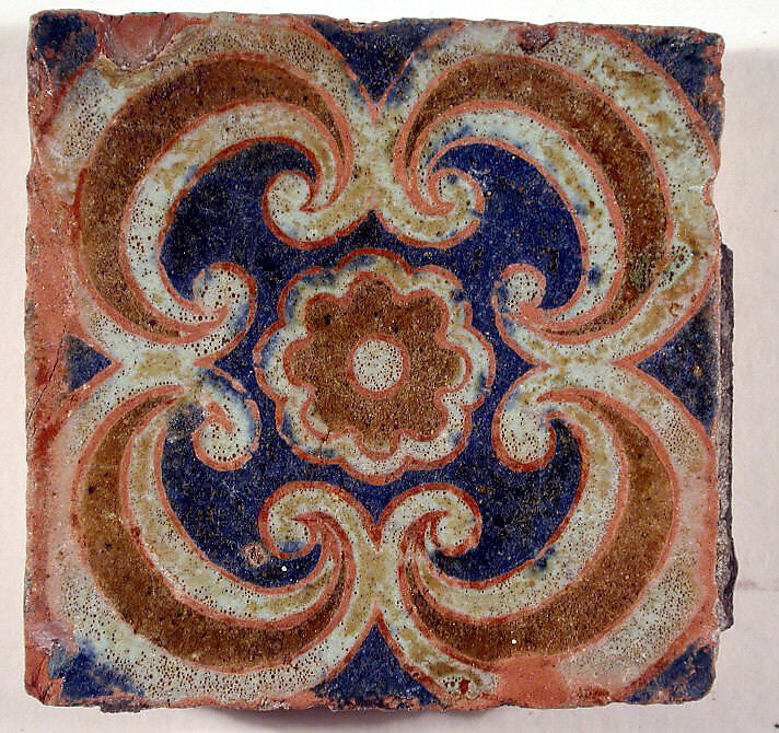 Pavement tiles, Tin-glazed earthenware, Spanish, Seville 