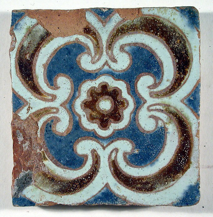 Pavement tiles, Tin-glazed earthenware, Spanish, Seville
