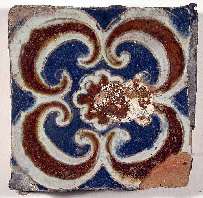 Pavement tiles, Tin-glazed earthenware, Spanish, Seville