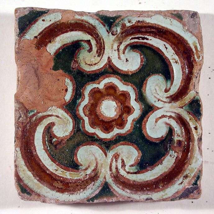 Pavement tiles, Tin-glazed earthenware, Spanish, Seville